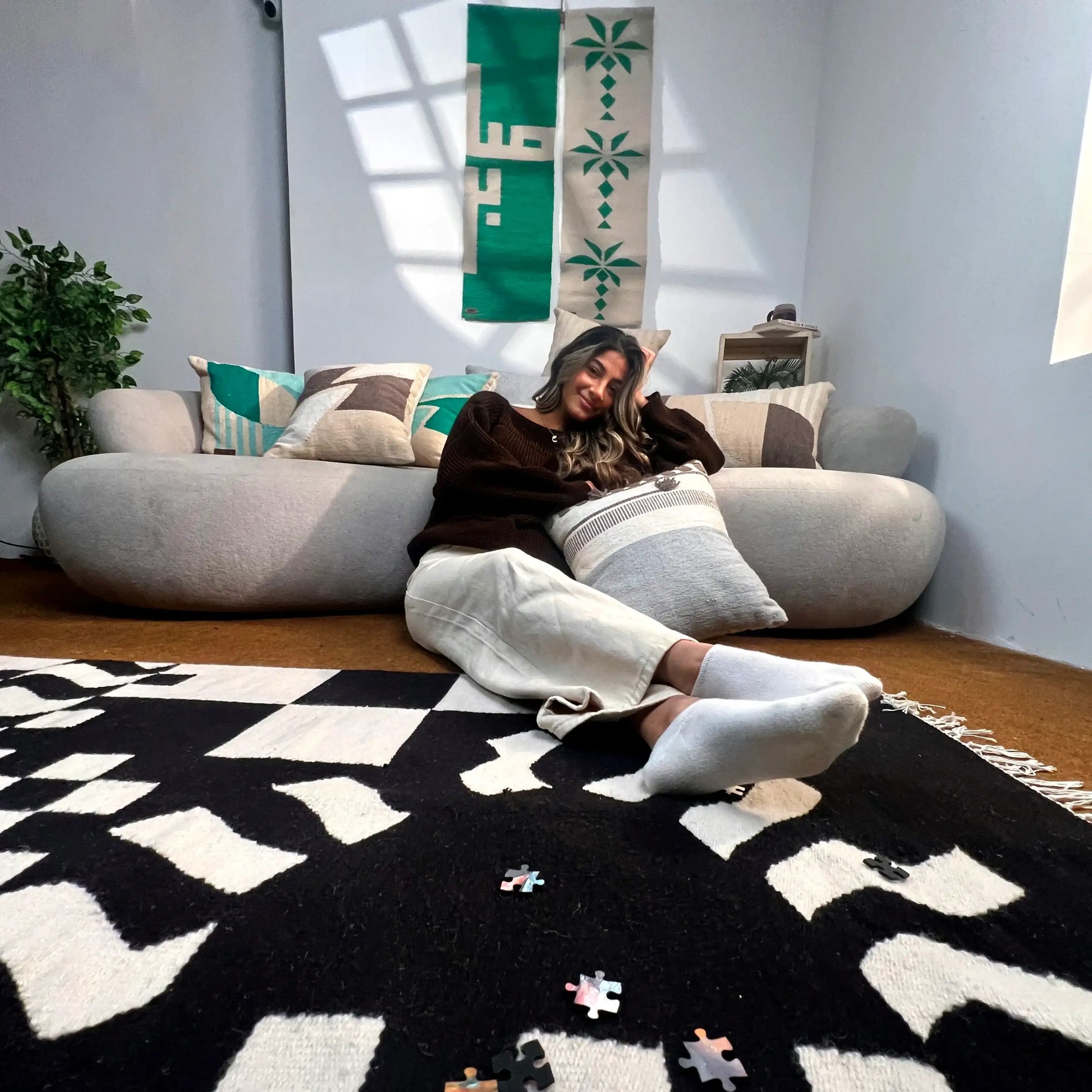 Checkerd Kilim Rug