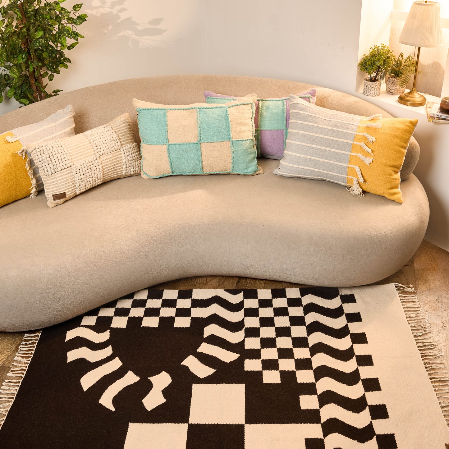 Checkered Kilim Set