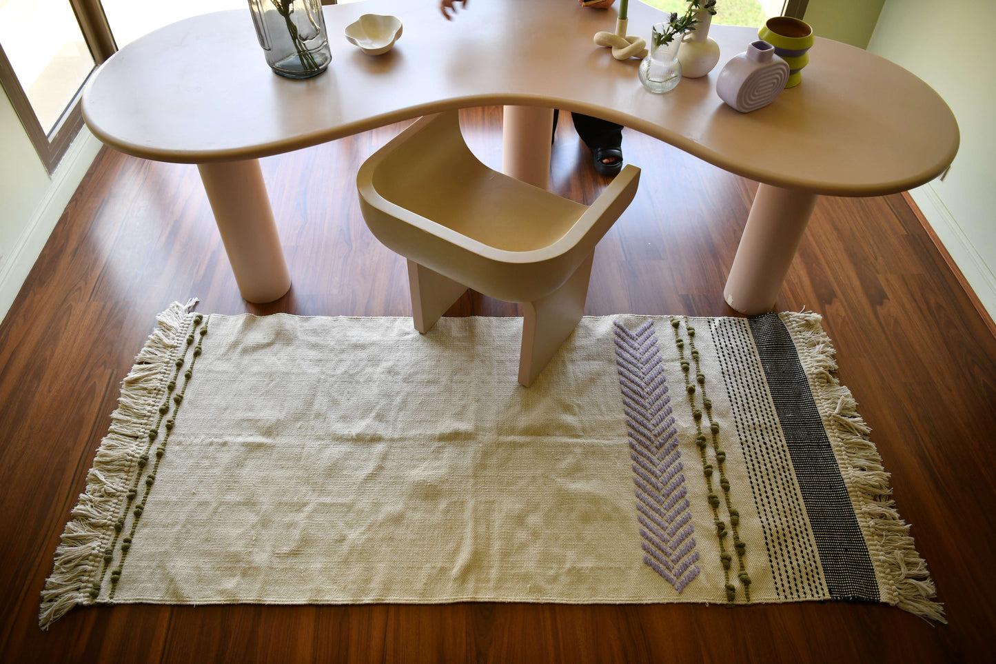 Textured Cotton Kilim Rug