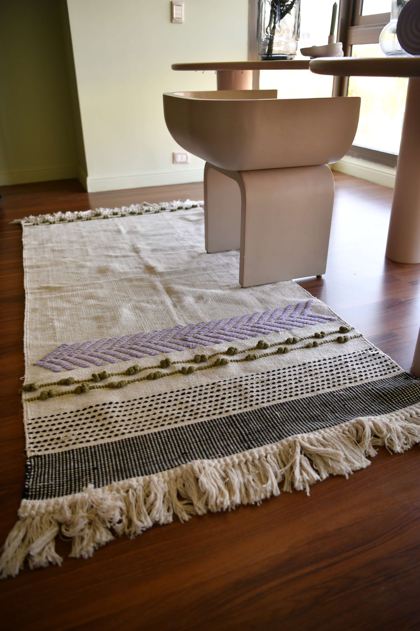 Textured Cotton Kilim Rug