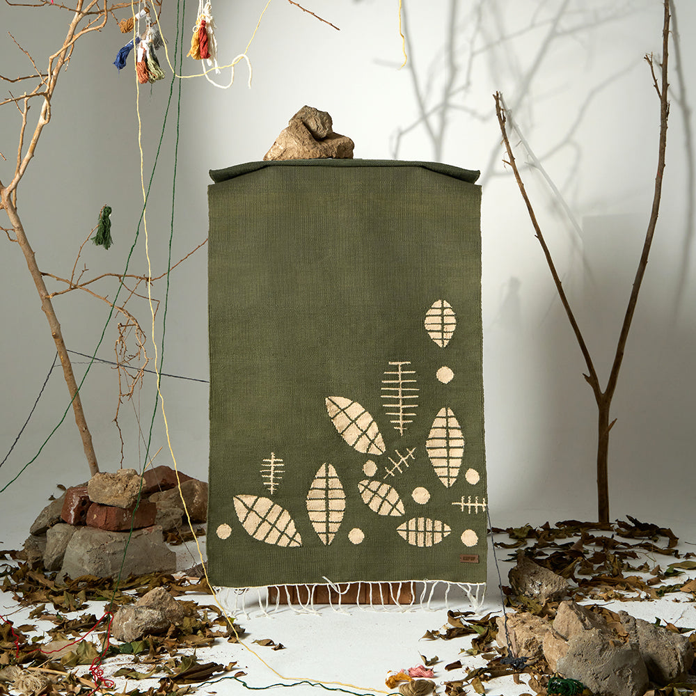 Leaves Cotton Kilim Rug