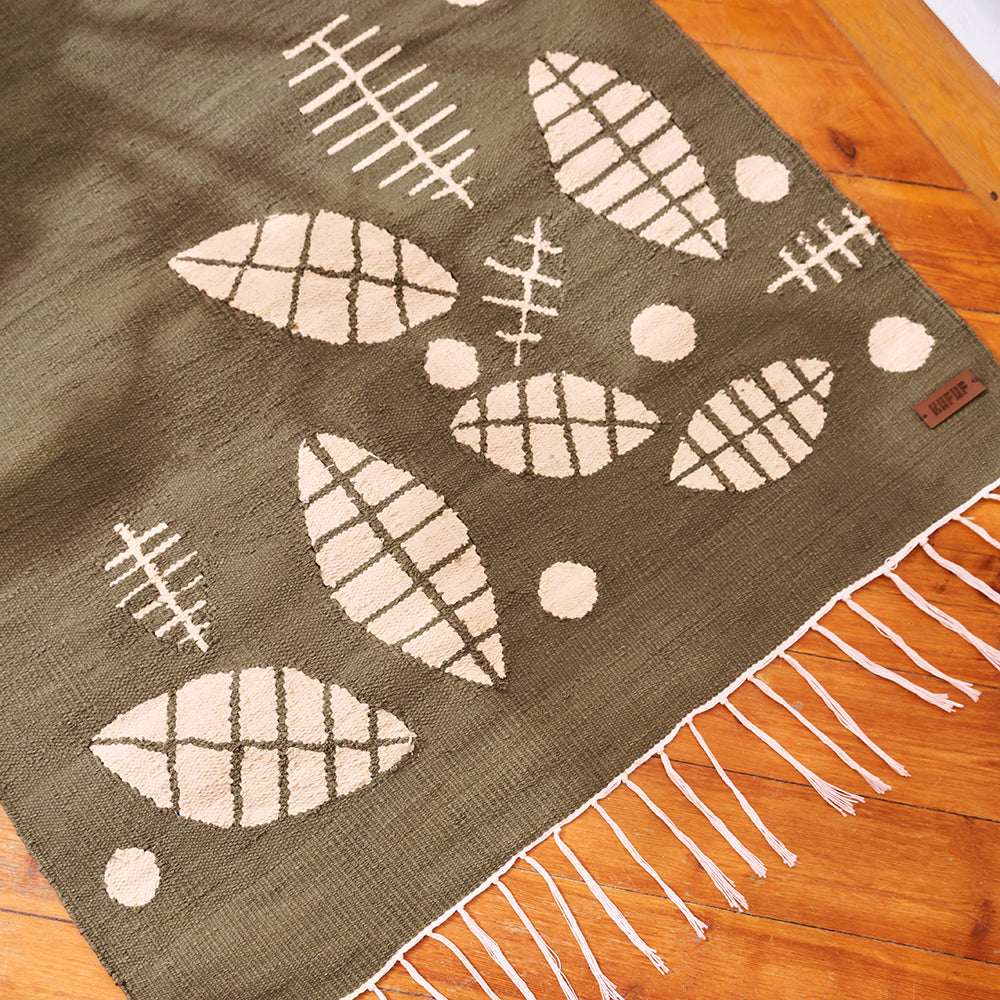 Leaves Cotton Kilim Rug