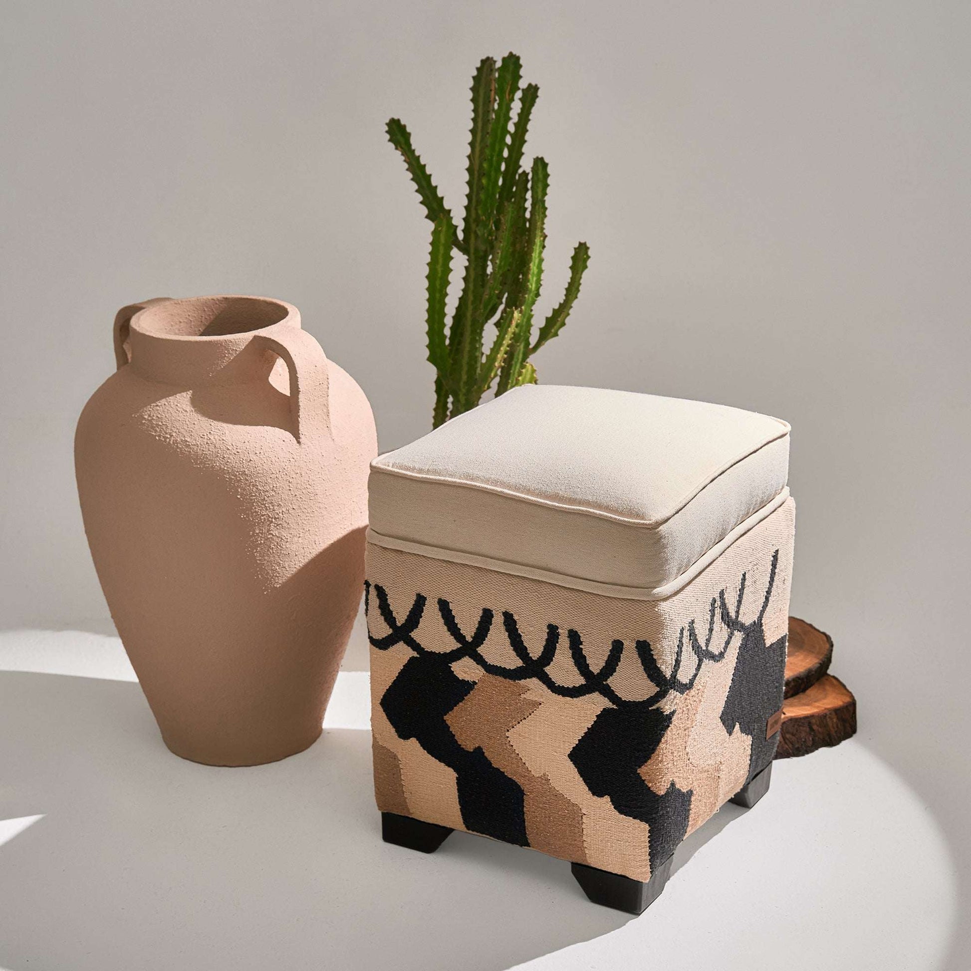 Qurban Cotton Kilim Pouf
