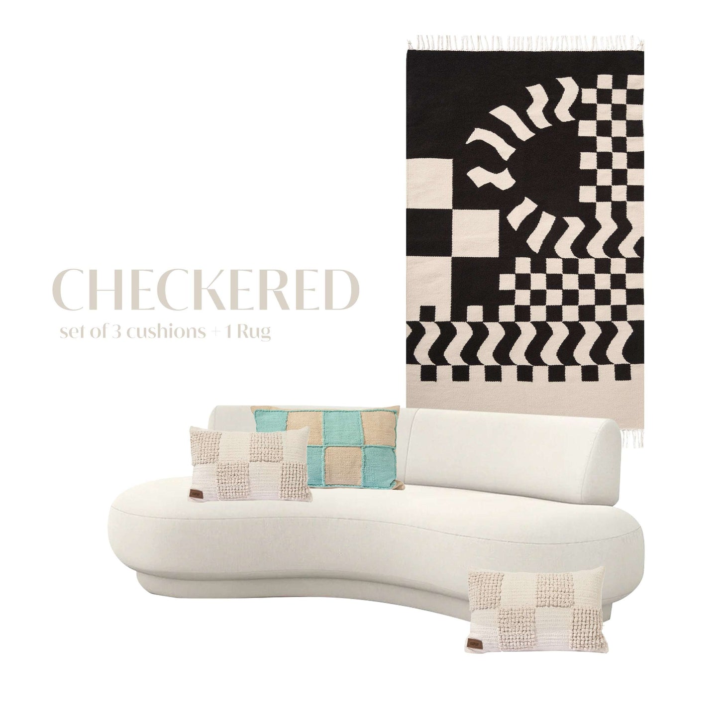 Checkered Kilim Set