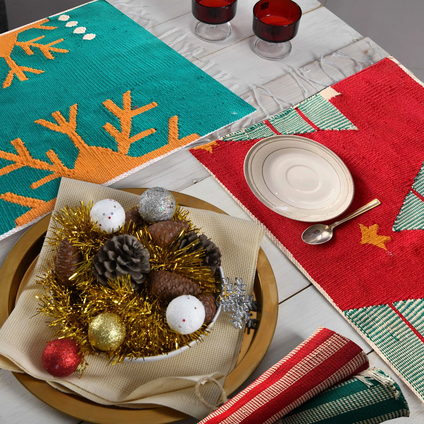 Christmas Cotton Kilim Placemats